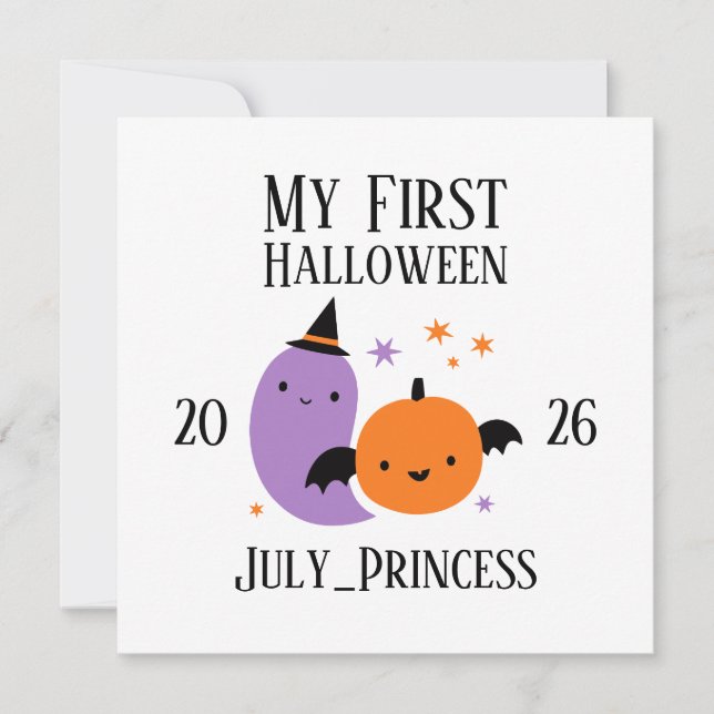 Personalised My First Halloween Ornament Invitation (Front)