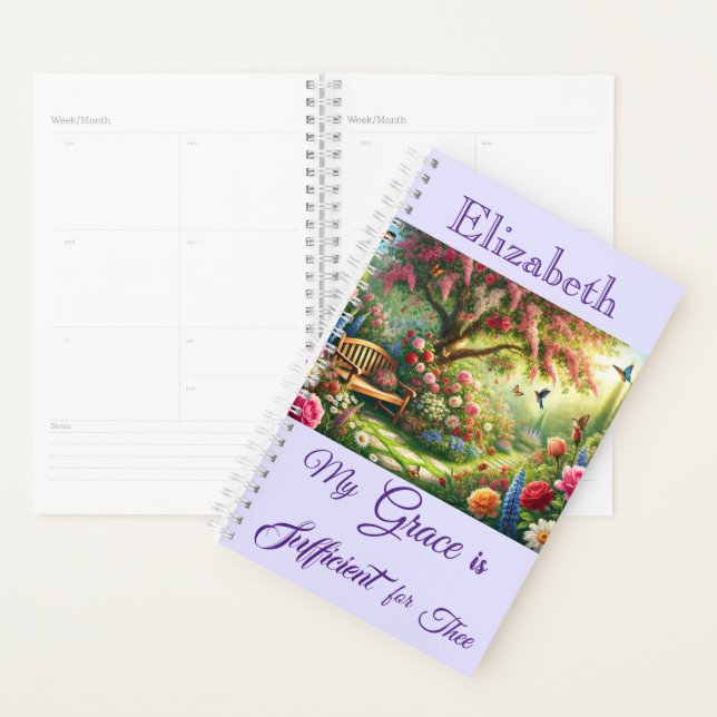 Personalised My Grace Is Sufficient Christian  Planner (Display)