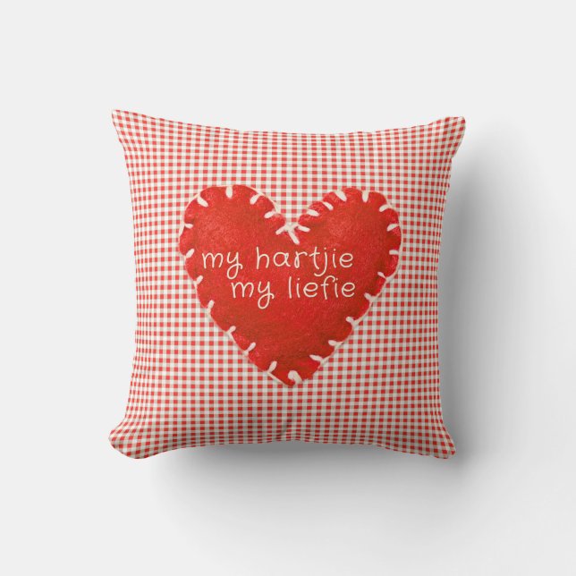 Personalised My Hartjie My Liefie Applique Heart Cushion (Front)