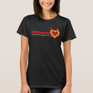Personalised My Heart Belongs to a firefighter T-Shirt