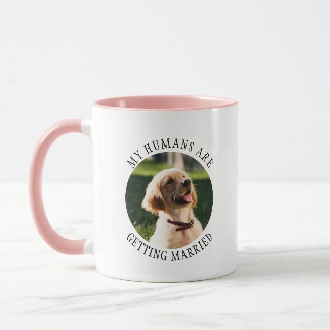 Personalised My Humans Are Getting Married Engagem Mug (Left)