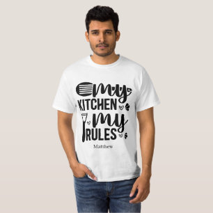 Personalised My Kitchen My Rules Humour T-Shirt