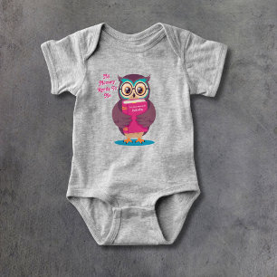 Personalised My Mummy Reads To Me Book Owl Baby Bodysuit