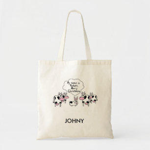 Personalised My Name is Rabbit Merry Christmas Tote Bag