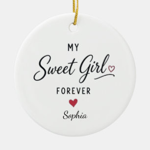Personalised My Sweet Girl Forever Ceramic Ornament