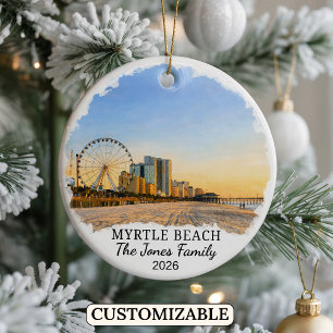 Personalised Myrtle Beach Ornament, South Carolina Ceramic Ornament