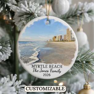 Personalised Myrtle Beach Ornament, South Carolina Ceramic Ornament