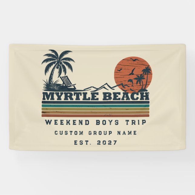 Personalised Myrtle Beach Weekend Bachelor Party Banner (Horizontal)
