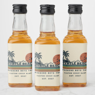 Personalised Myrtle Beach Weekend Bachelor Party Liquor Bottle Label