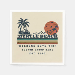 Personalised Myrtle Beach Weekend Bachelor Party Napkin