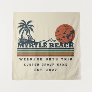 Personalised Myrtle Beach Weekend Bachelor Party Tapestry