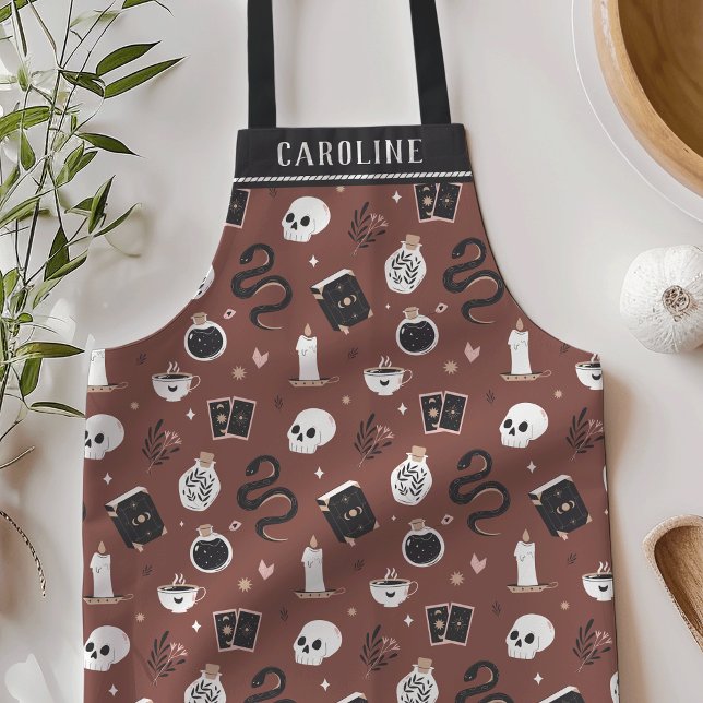 Personalised Mystic Boho Crystal Skull Pattern Apron (Creator Uploaded)