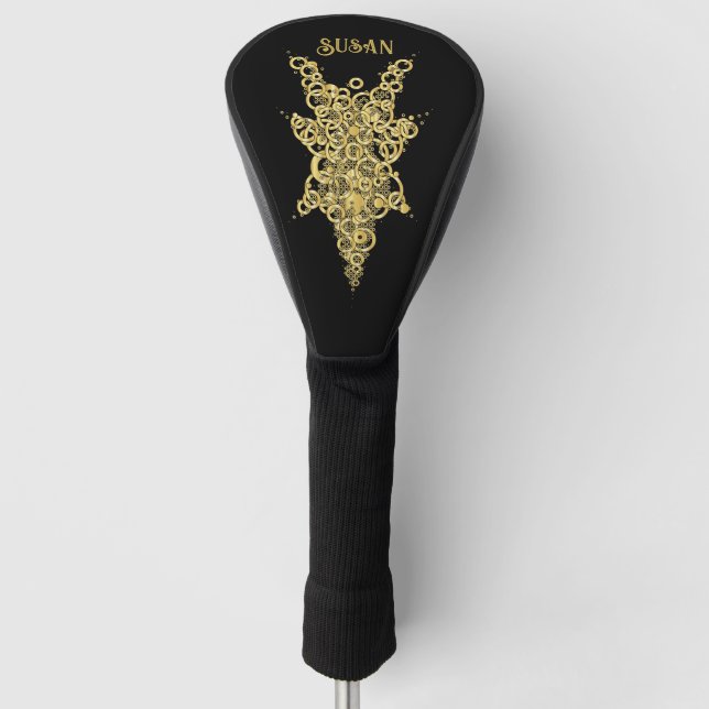 Personalised Mystic Gold  Golf Head Cover (Front)
