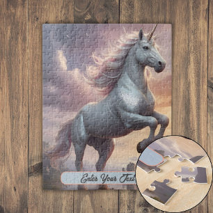 Personalised Mystic White Unicorn Jigsaw Puzzle