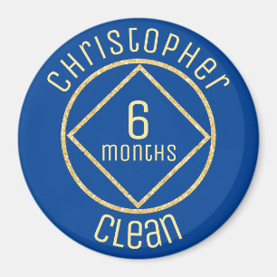 Personalised NA Narcotics Anonymous 6 months clean Magnet
