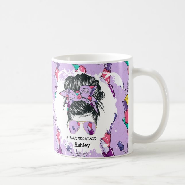 Personalised Nail Tech Life Purple Mug (Right)