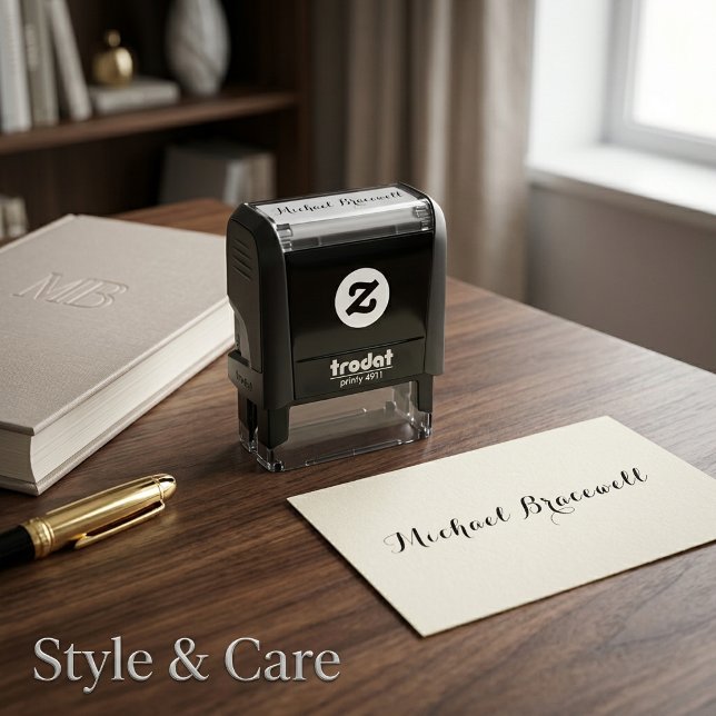 Personalised Name 1.4" x 0.4" Self Inking Rubber Self-inking Stamp (Personalized Name 1.4 x 0.4 Self Inking Rubber Self-inking Stamp)
