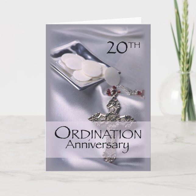 Personalised Name 20th Ordination Anniversary Card (Front)