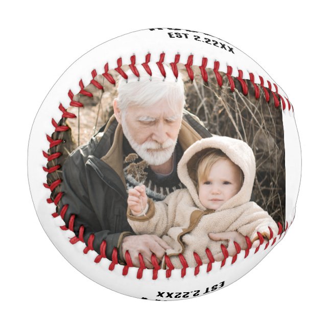 Personalised name &2 photo Grandpa Baseball (Front Left)
