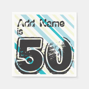 Personalised Name 50 yr Bday - 50th Birthday Party Napkin