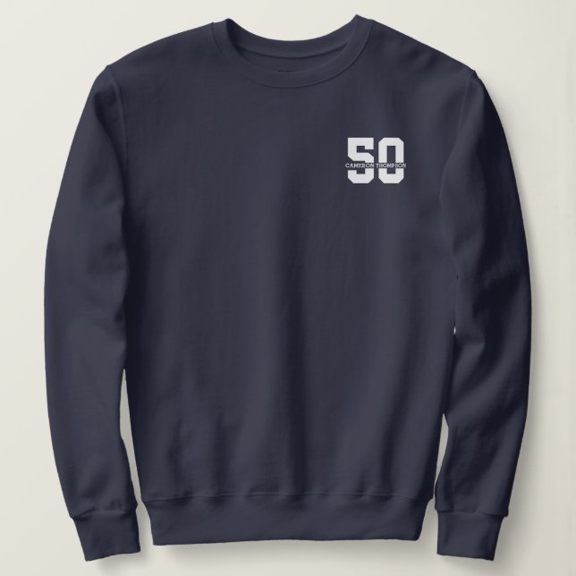 Personalised Name 50th Birthday Modern  Sweatshirt (Design Front)