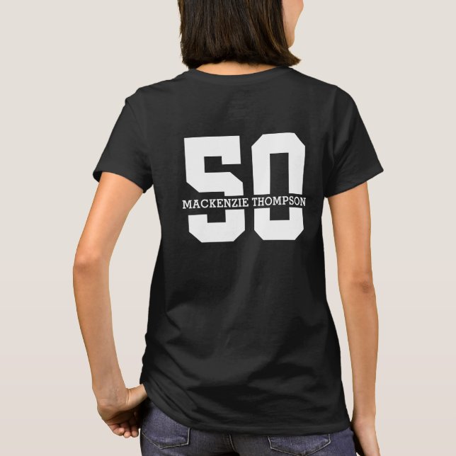Personalised Name 50th Birthday Modern  T-Shirt (Back)