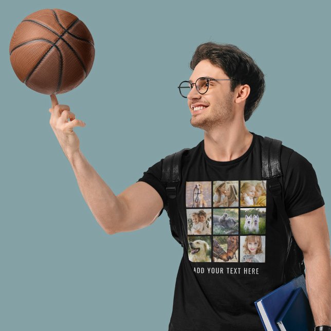 Personalised Name 9 Photo Collage T-Shirt (Creator Uploaded)
