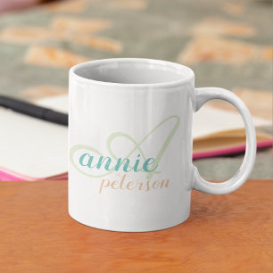 personalised name . A letter monogram on white Coffee Mug