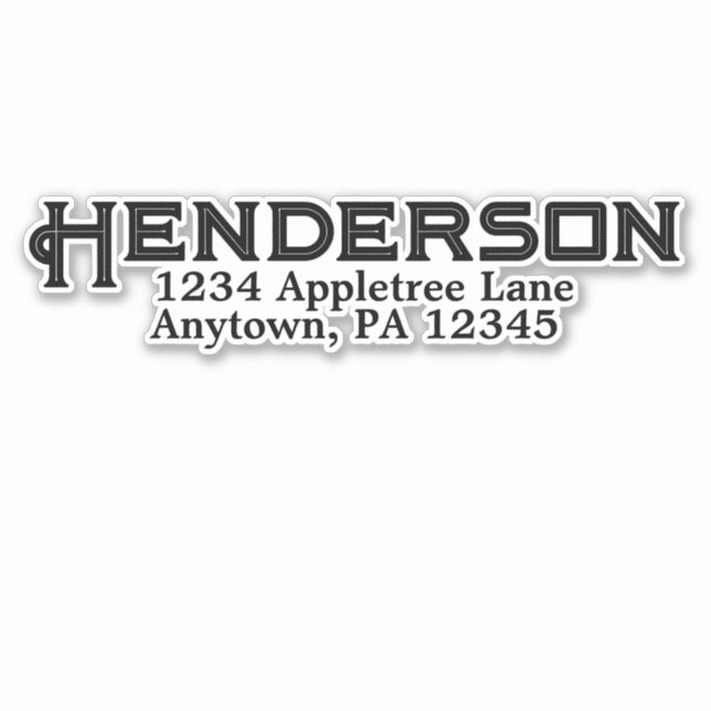 Personalised Name Address City State Decal Custom (Front)