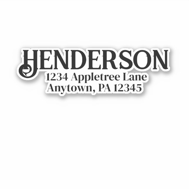 Personalised Name Address City State Decal Custom (Front)