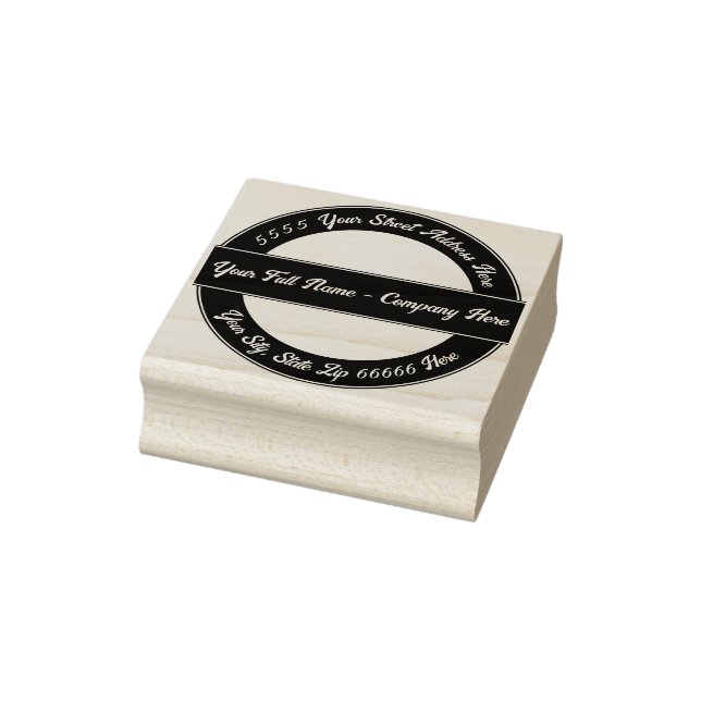 Personalised Name Address Colour Round Rubber Stam Rubber Stamp (Stamp)