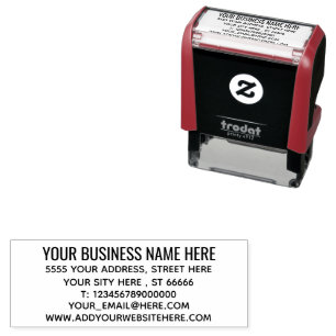 Personalised Name Address Info Text Modern Stamp