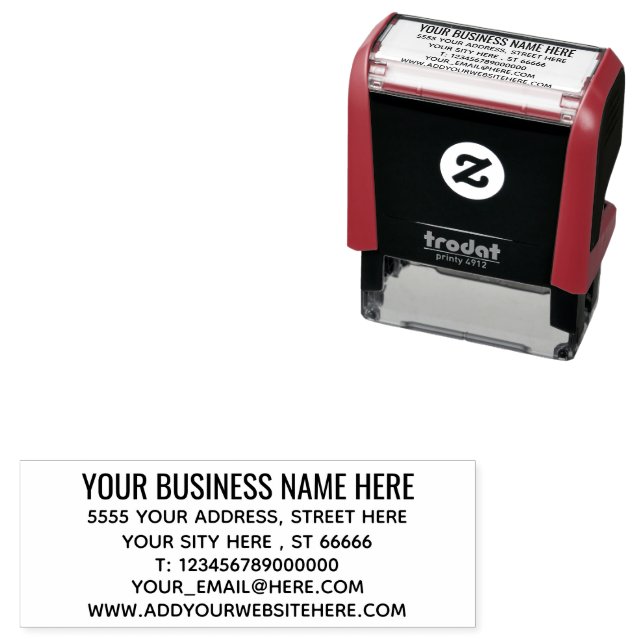 Personalised Name Address Info Text Modern Stamp (In Situ)