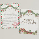 Personalised name & address Letter from santa Holiday Card<br><div class="desc">Make Christmas extra magical with this personalised letter from Santa Claus, perfect for surprising children on Christmas Eve or as part of an advent countdown. This festive card features a warm, easy-to-read message straight from Santa himself, mentioning the Nice List, hard work at school, and the excitement of Rudolph and...</div>