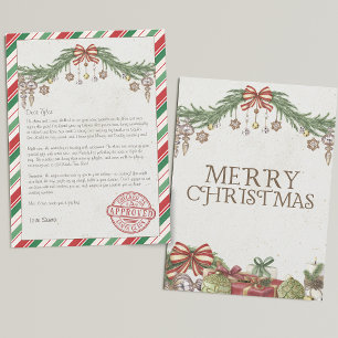 Personalised name & address Letter from santa Holiday Card