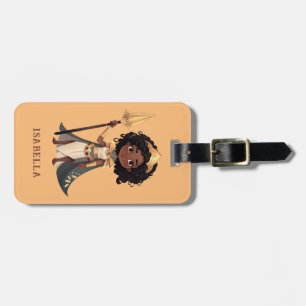 Personalised Name African Little Knight Warrior Luggage Tag