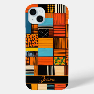 Personalised Name African Print  iPhone 15 Mini Case