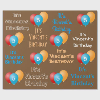 Personalised Name & Age Birthday Wrapping Paper