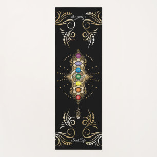 Personalised name Aligned Gold Chakra Yoga Mat