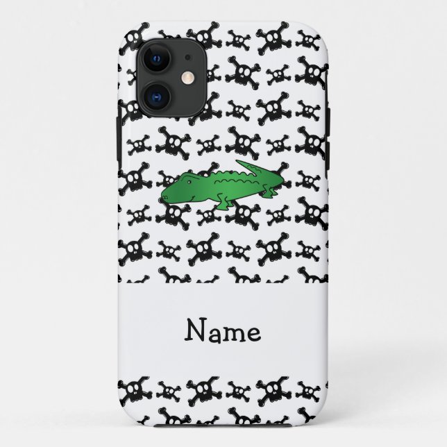 Personalised name alligator skulls pattern Case-Mate iPhone case (Back)