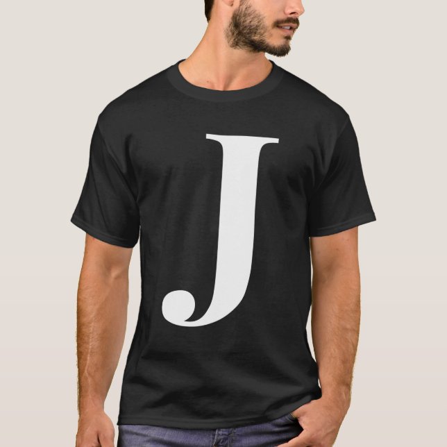 Personalised Name Alphabet Initial Letter J T-Shirt (Front)