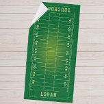 Personalised Name American Football Field Bath Towel<br><div class="desc">Personalised name American football field bath towel for kids.</div>