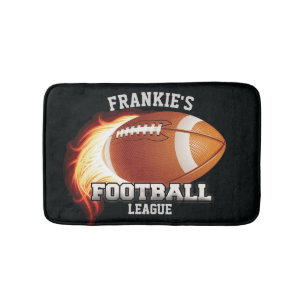 Personalised NAME American Football Flames Sports Bath Mat