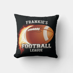 Personalised NAME American Football Flames Sports Cushion
