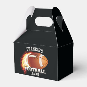 Personalised NAME American Football Flames Sports Favour Box