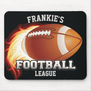 Personalised NAME American Football Flames Sports Mouse Pad