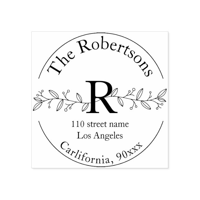 personalised name and address stamp (Imprint)