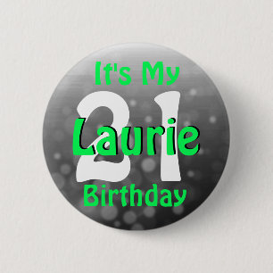 Personalised Name and Age Birthday Button