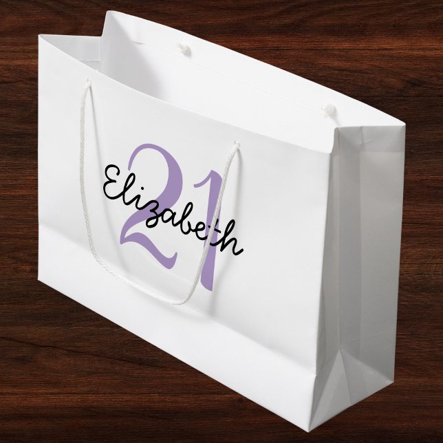 Personalised Name and Age Birthday Large Gift Bag (Creator Uploaded)