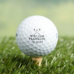 Personalised Name and Birth Date Golf Clubs Golf Balls<br><div class="desc">Personalise the name and birth date in classic typography to create a unique golf gift and keepsake for any golfer. Designed by Thisisnotme©</div>